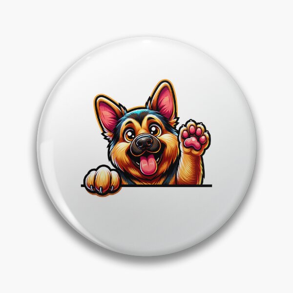 Item preview, Dog peeking, German Shepherd cartoon design designed and sold by ArtshopDRM.