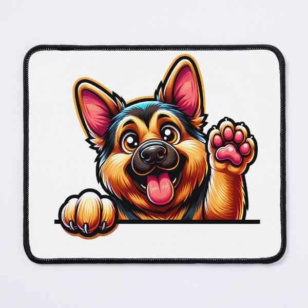 Item preview, Dog peeking, German Shepherd cartoon design designed and sold by ArtshopDRM.