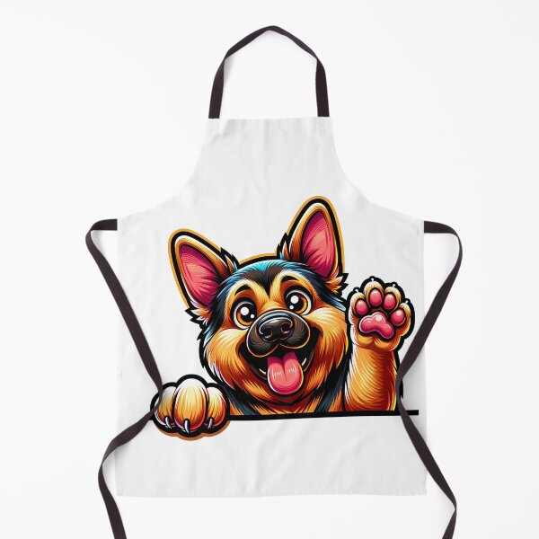 Item preview, Dog peeking, German Shepherd cartoon design designed and sold by ArtshopDRM.