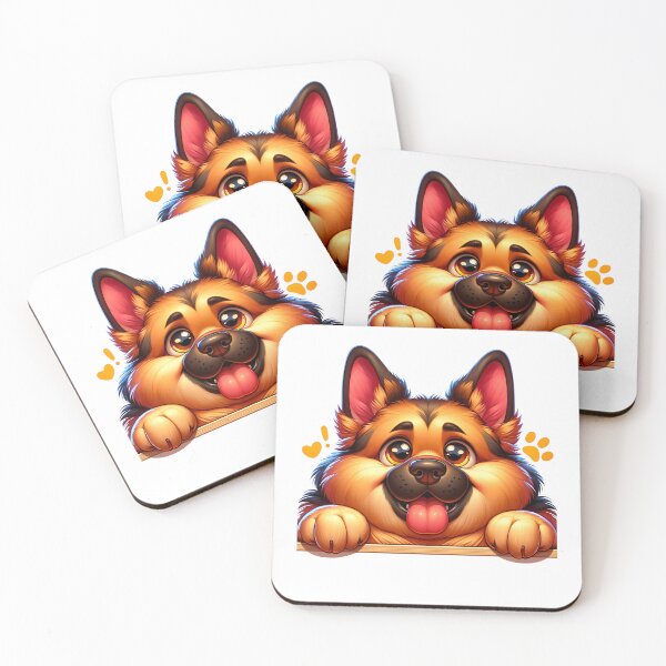 Item preview, Dog peeking, German Shepherd cartoon design designed and sold by ArtshopDRM.