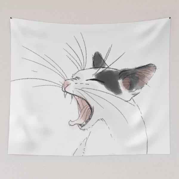 Item preview, Curious cat yawns designed and sold by RinRiver.