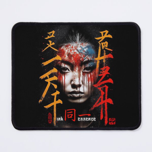 Item preview, Ink Essence - Japanese Aesthetic Surreal Kanji Symbol Painted Face Art 66 designed and sold by MadeByRobots.