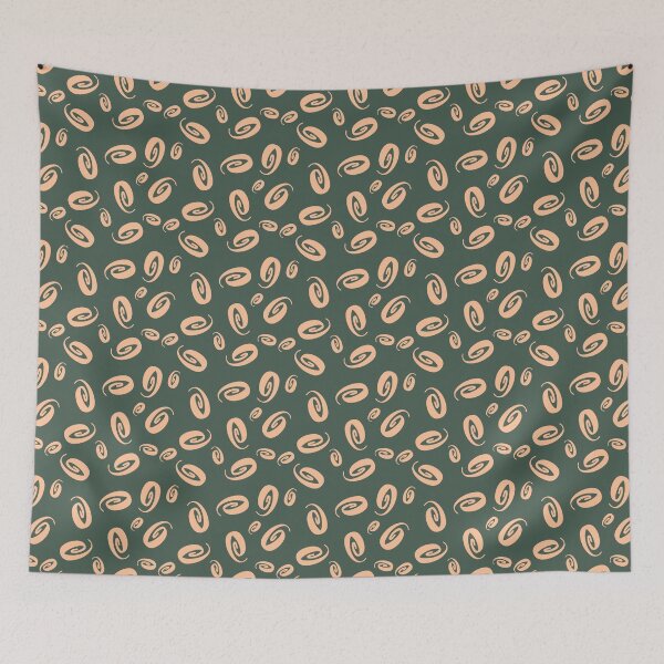 Item preview, Peach Fuzz swirls on green designed and sold by Erinelyse827.