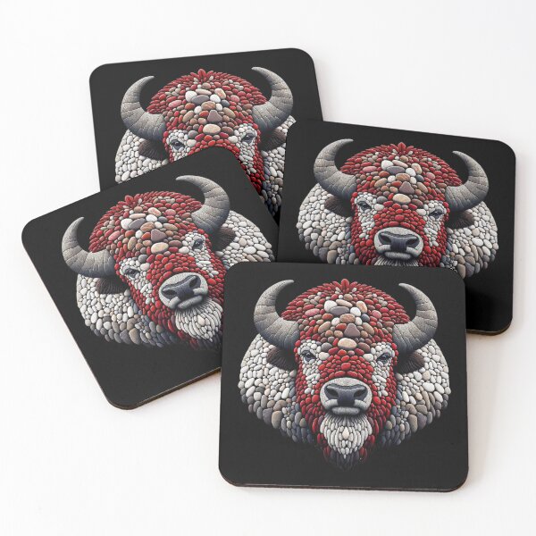 Item preview, Crimson Crown Bison Pebble Art Majesty designed and sold by MachineDesigned.