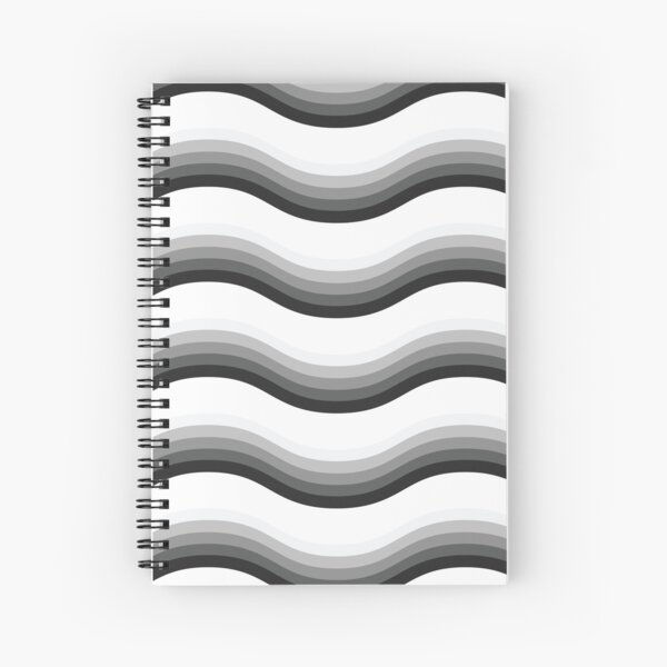 70s Retro Waves Pattern Neutral Colors Spiral Notebook