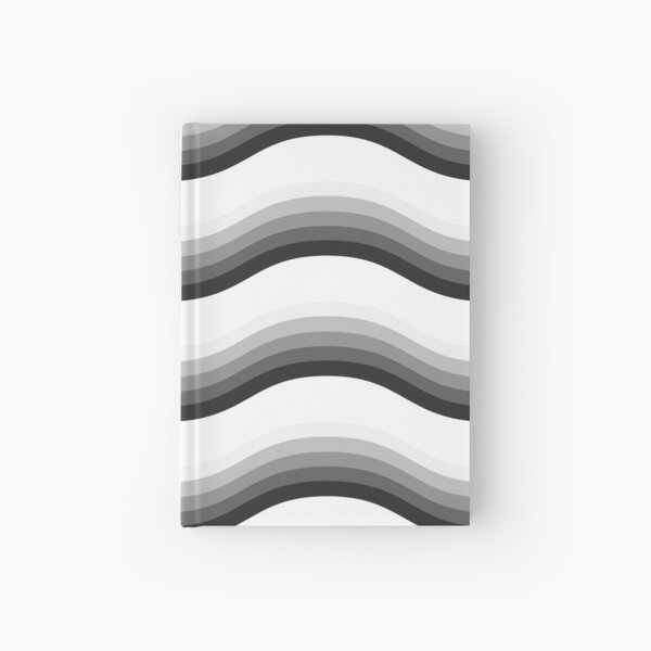 70s Retro Waves Pattern Neutral Colors Hardcover Journal