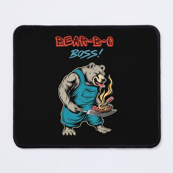 Item preview, Grill King of the Retro Jungle: 80's BBQ Bear Boss designed and sold by Moisky Patterns.