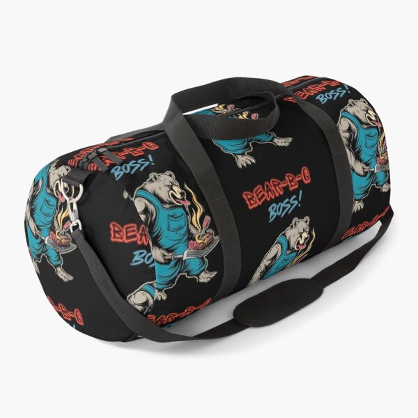 Item preview, Grill King of the Retro Jungle: 80's BBQ Bear Boss designed and sold by Moisky Patterns.