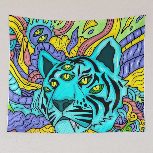 Item preview, Blue tiger designed and sold by Aiyinyangart.
