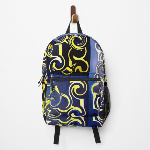 Item preview, Fantasy pattern yellow blue black circles lines areas designed and sold by G-M-Designs.