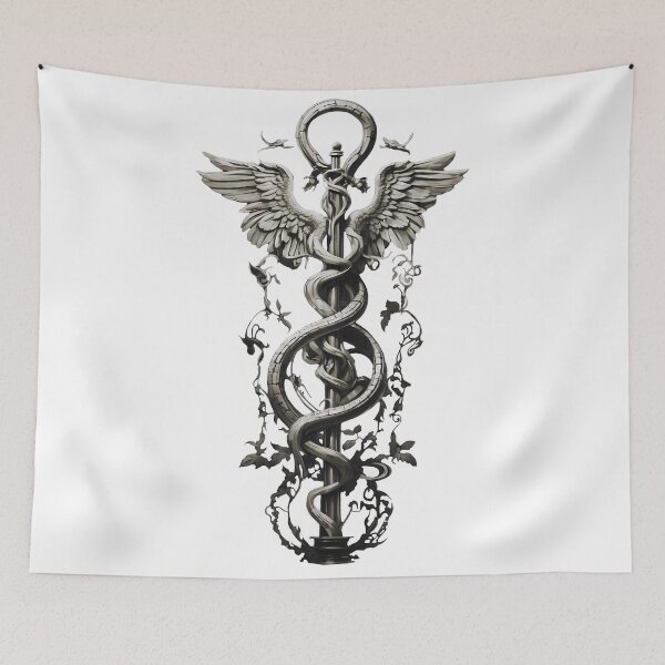 Item preview, Caduceus Rod, Staff of Hermes, Greek Mythology designed and sold by DesignMindsIA.