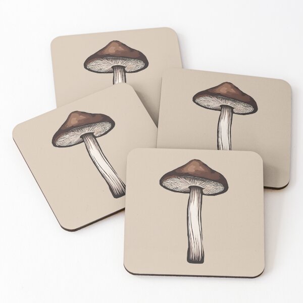 Item preview, Cocoa Brown Mushroom Watercolor Magic designed and sold by EmeraldeaArt.