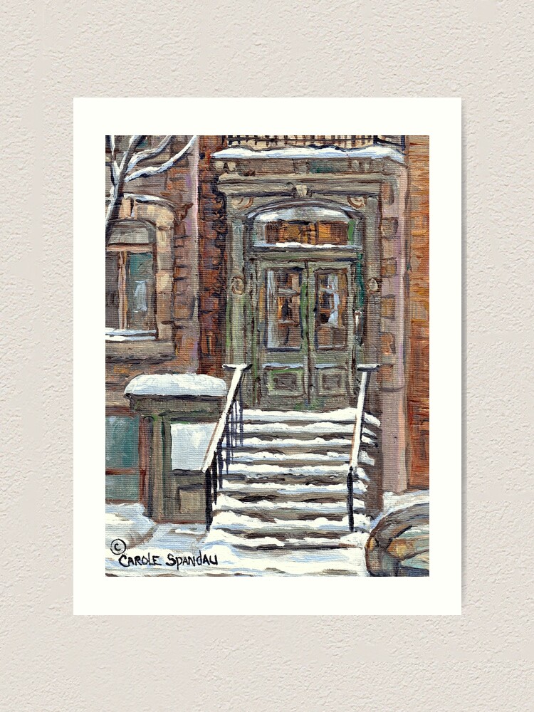 "MCGILL GHETTO MILTON PARK WINTER SCENE PAINTINGS FOR SALE CANADIAN HOMES URBAN SCENE CAROLE