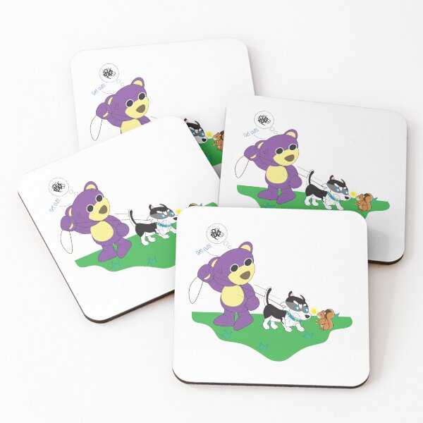 Item preview, Mr.purple bear take snowy the Siberian husky for a walk, dog will fight with squirrel, little husky dog, cute puppy, dog lover  designed and sold by Figaro-17.