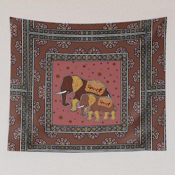 Item preview, Elephant Madhubani Traditional Art designed and sold by Rexyy Studio .