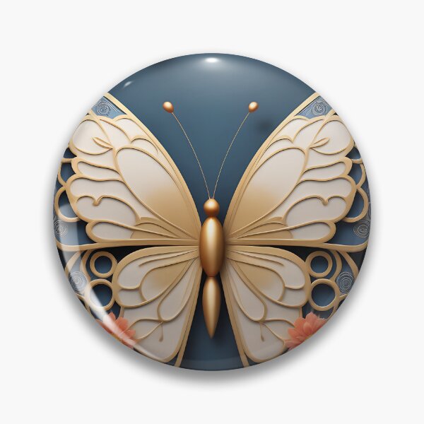 Item preview, A Chinese moon butterfly with open wings, revealing subtle flower patterns designed and sold by IAmagineFR.