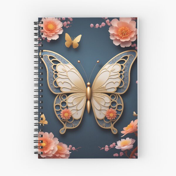 Item preview, A Chinese moon butterfly with open wings, revealing subtle flower patterns designed and sold by IAmagineFR.