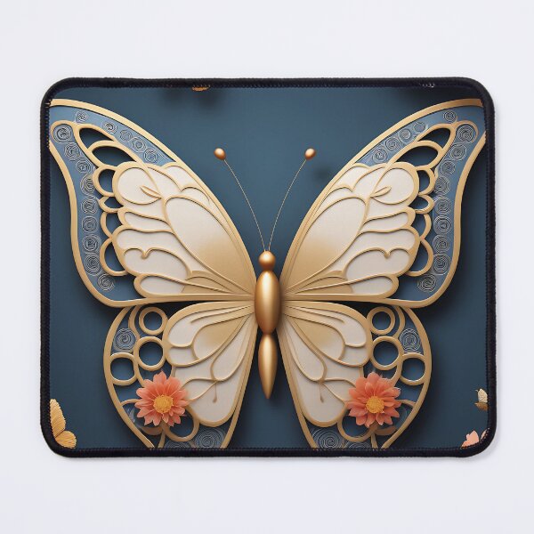 Item preview, A Chinese moon butterfly with open wings, revealing subtle flower patterns designed and sold by IAmagineFR.