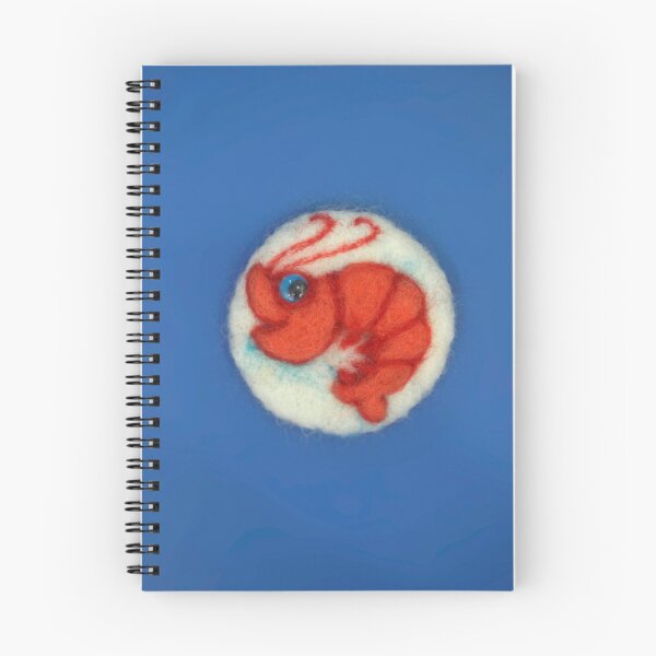 Item preview, Brooch red shrimp on blue background designed and sold by olena2552.
