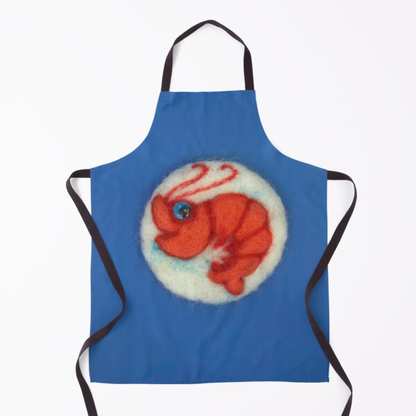 Item preview, Brooch red shrimp on blue background designed and sold by olena2552.