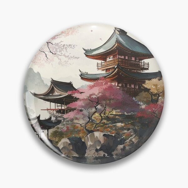 Item preview, Watercolor Japan Landscape designed and sold by 9livescanvas.