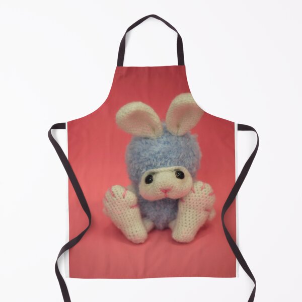 Item preview, Cute crocheted toy rabbit on pink background designed and sold by olena2552.