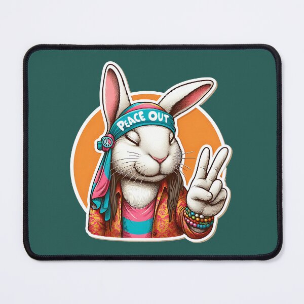 Item preview, The Hippy Bunny's Symbol of Peace: Peace Out designed and sold by Pickmash.