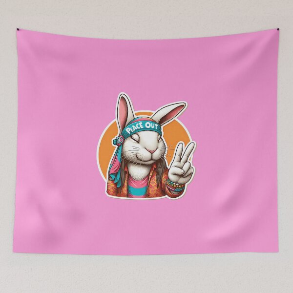 Item preview, The Hippy Bunny's Symbol of Peace: Peace Out designed and sold by Pickmash.
