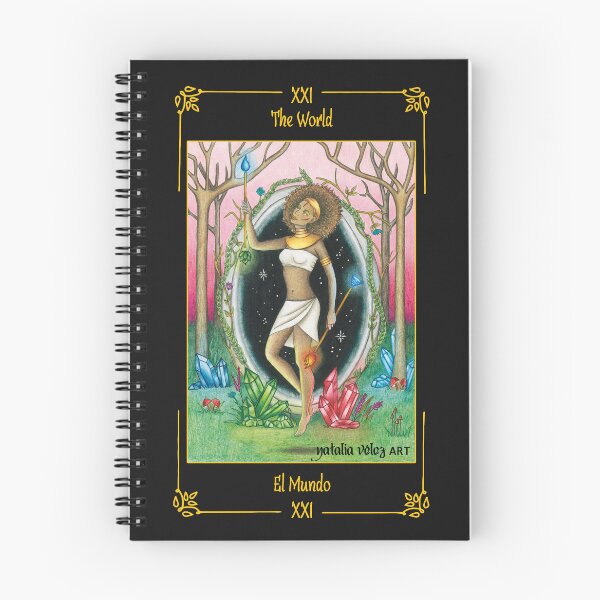 Item preview, The world with card frame, Arcanum of the Sortilegium tarot designed and sold by NataliaVelezArt.