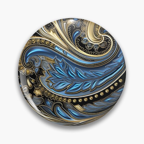 Item preview, Blue and gold ornate textured print designed and sold by dcrc.