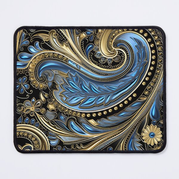 Item preview, Blue and gold ornate textured print designed and sold by dcrc.
