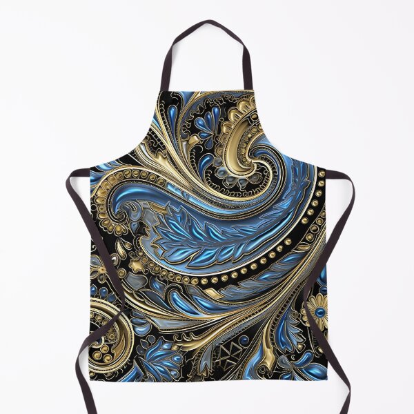 Item preview, Blue and gold ornate textured print designed and sold by dcrc.