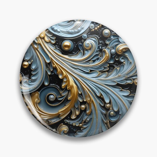 Item preview, Blue and gold ornate textured print designed and sold by dcrc.