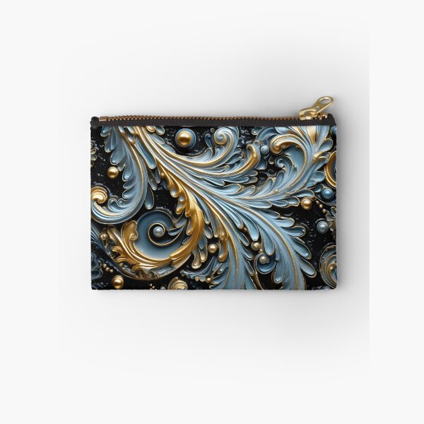 Item preview, Blue and gold ornate textured print designed and sold by dcrc.