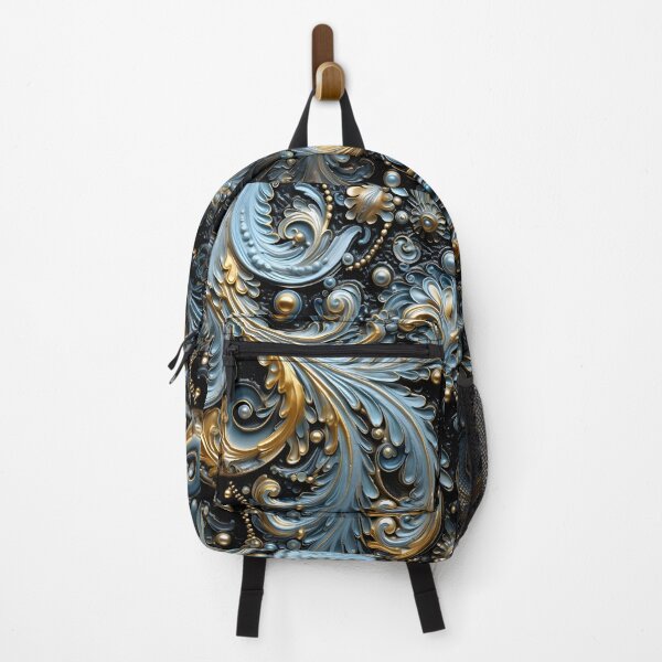 Item preview, Blue and gold ornate textured print designed and sold by dcrc.