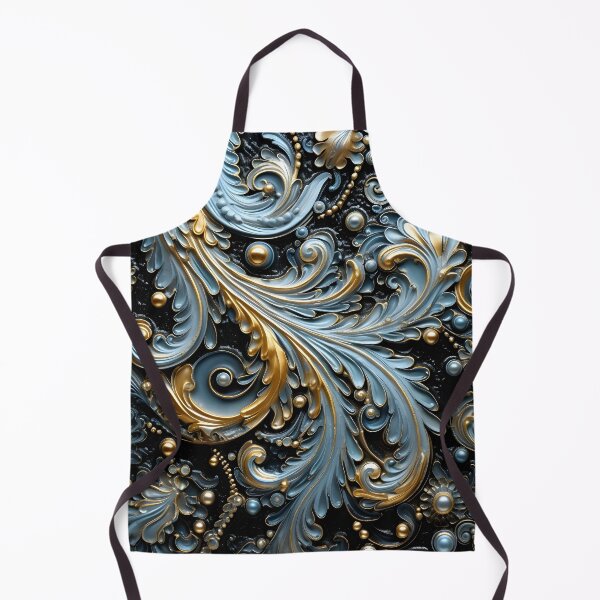 Item preview, Blue and gold ornate textured print designed and sold by dcrc.