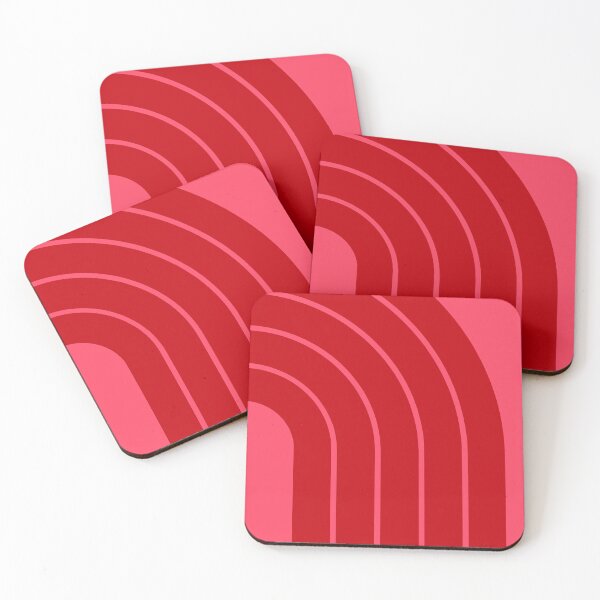 Item preview, Retro 70s Style Geometric Scandinavian Design Red and Pink designed and sold by tonymagnerart.
