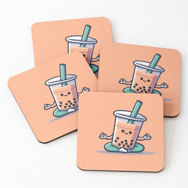 Item preview, Cute Cartoon Boba Tea Yoga Session designed and sold by kanjxtan.