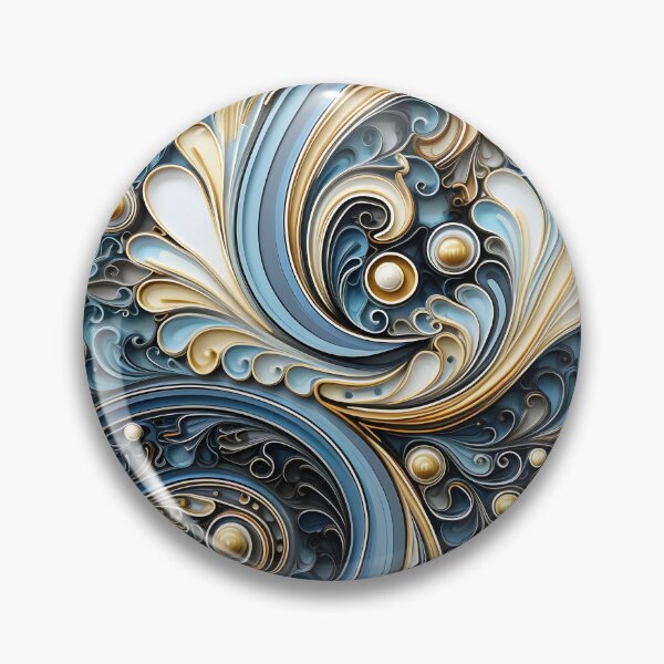 Item preview, blue and gold ornate textured print designed and sold by dcrc.