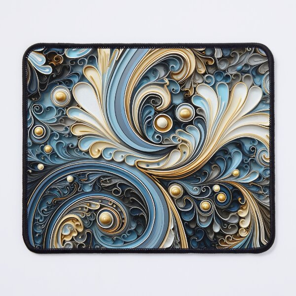 Item preview, blue and gold ornate textured print designed and sold by dcrc.