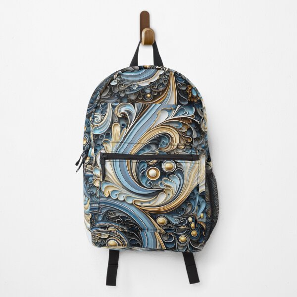 Item preview, blue and gold ornate textured print designed and sold by dcrc.