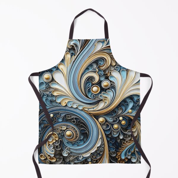 Item preview, blue and gold ornate textured print designed and sold by dcrc.