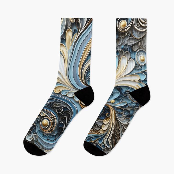 Item preview, blue and gold ornate textured print designed and sold by dcrc.