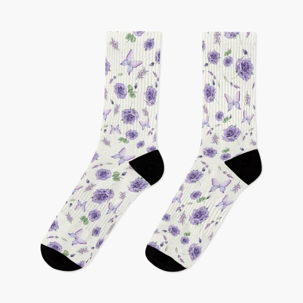 Item preview, Purple Flowers and Butterflies - Calm - Seamless Pattern designed and sold by patternjp.