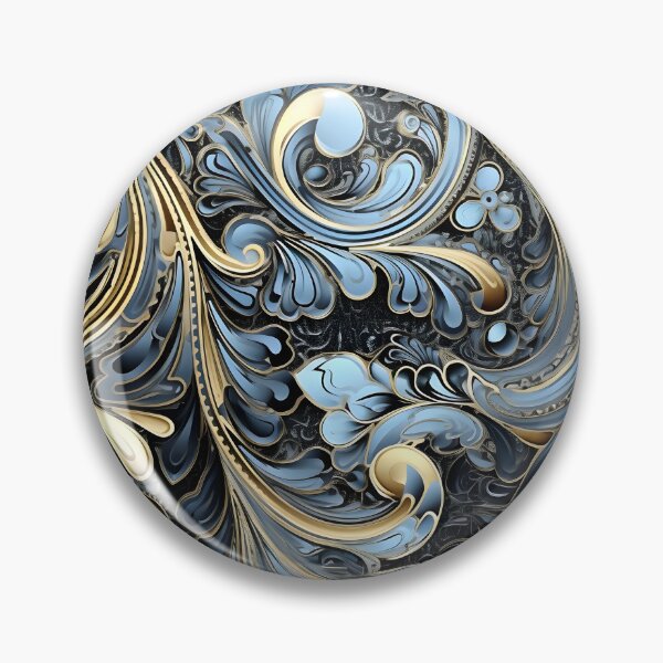 Item preview, blue and gold ornate textured print designed and sold by dcrc.