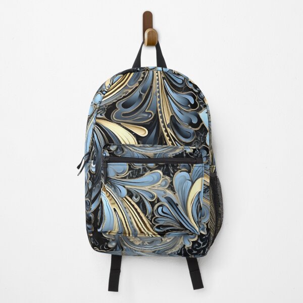Item preview, blue and gold ornate textured print designed and sold by dcrc.