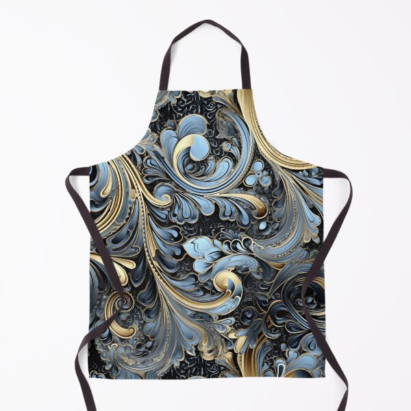 Item preview, blue and gold ornate textured print designed and sold by dcrc.