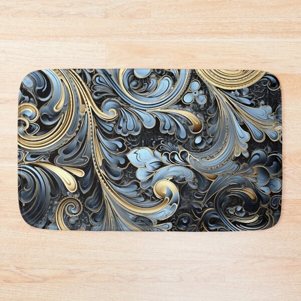 Item preview, blue and gold ornate textured print designed and sold by dcrc.