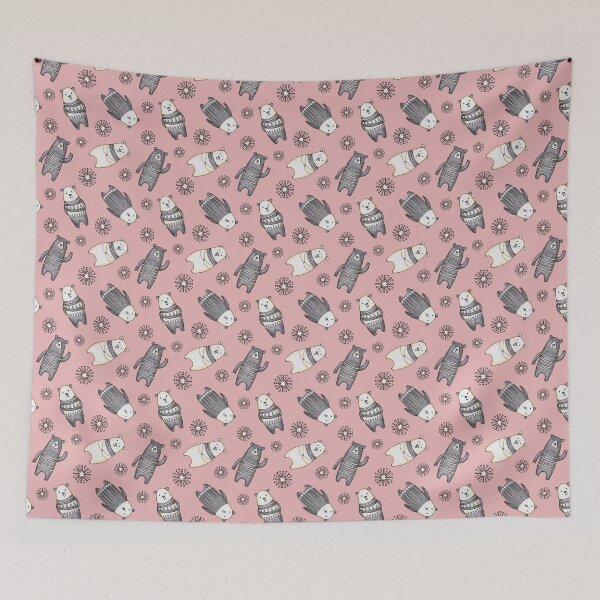Item preview, Cute Polar Bears hand drawn pattern on the pink background. designed and sold by NadyaSaen.