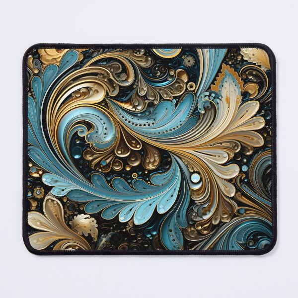 Item preview, blue and gold ornate textured print designed and sold by dcrc.